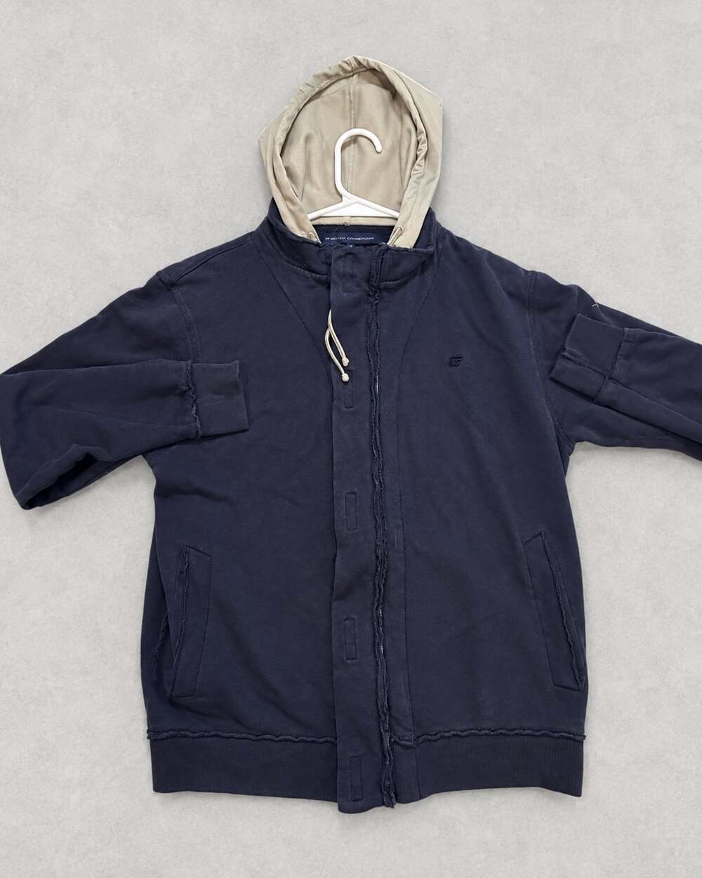 French Connection Hoodie Sweatshirt Size M Navy Blue Full Zip